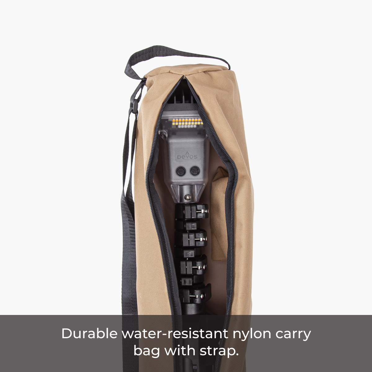 Single and 2-Pack LightRanger 2000 comes with a durable water-resistant nylon carry bag with strap. About 3ft in height. Weighing about 5 Ibs.